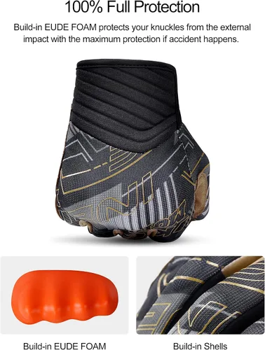 Miniatura 4 de INBIKE Guantes transpirables de motocross para hombre, con protección de nudillos duros, pantalla táctil para motocicleta, deportes de motor