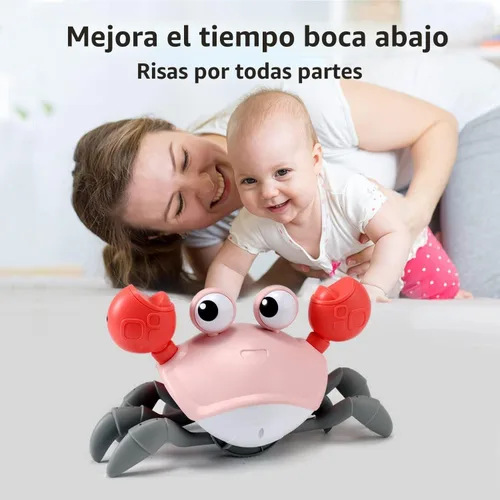 Miniatura 4 de control future Juguetes para bebés niñas para tiempo boca abajo: Cangrejo que gatea rosa bebés Montessori juguete de aprendizaje 36 meses 3 años