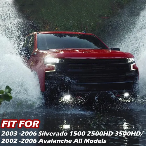 Miniatura 7 de Luz antiniebla LED con DRL para Chevy Silverado 02-06, luces de circulación diurna, montaje de lámpara antiniebla para Chevy Silverado 1500 2500HD