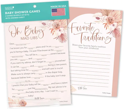 Miniatura 17 de Hadley Designs Juegos de baby shower para 25 invitados, juego de baby shower rosa para niña, juego de baby shower, juego de baby shower verdadero