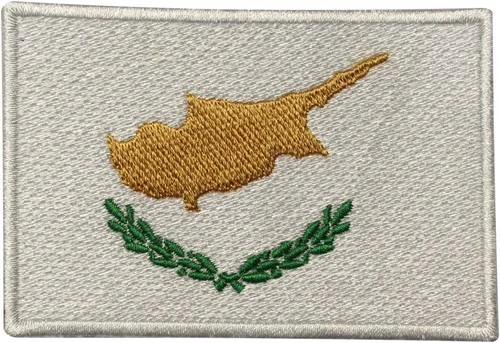 Parche bordado de la bandera nacional de Chipre del Real Empire para coser en la insignia de la chaqueta de apliques camisetas sombrero parche