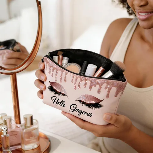 Miniatura 4 de Bolsa de maquillaje para bolso, bolsas de cosméticos para mujer, regalo inspirador para mujer, pequeña bolsa de cosméticos divertida, bolsa de viaje