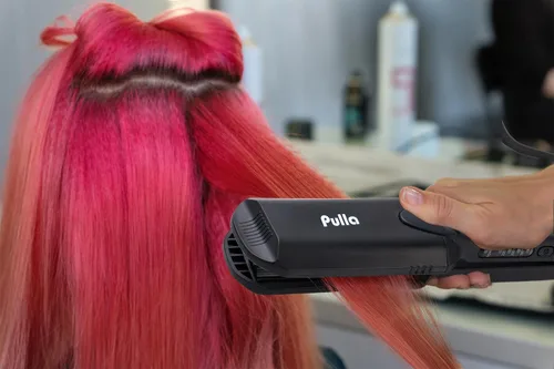 Miniatura 8 de Pulla Plancha y rizadora de pelo 4 en 1 de turmalina para peinar el cabello con temperatura ajustable, alta temperatura de 320 °F a 430 °F para todo