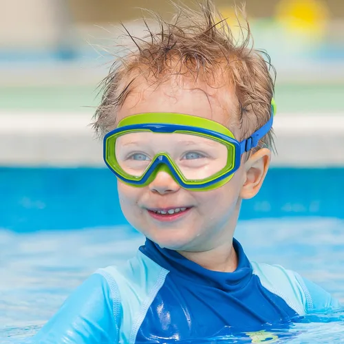 Miniatura 7 de Kids Swim Goggles Age 3-8, Toddler Goggles No Hair Pull,Child Swimming Mask Fabric Strap 1 máscara infantil - Blue Dino