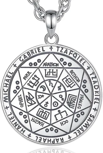 Miniatura 183 de CELESTIA Medallas de plata de ley 925 San Miguel/San Cristóbal/San Benito/San Gabriel/Virgen María/Jesús/Caravaca/Metatrón/Sello de los Siete
