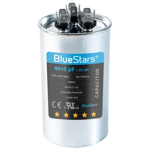 Miniatura 27 de [Listado UL] BlueStars 10 uF ± 5% MFD 370/440V CBB65 CBB65A Pieza de Repuesto de Capacitor de Arranque y Funcionamiento Ovalado - Capacitores