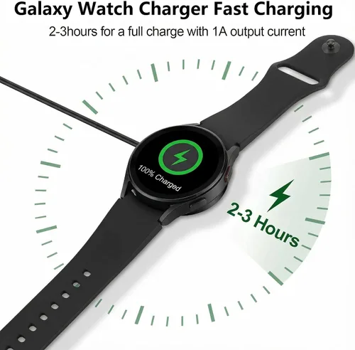 Miniatura 2 de Cargador rápido magnético para Samsung Galaxy Watch 8/Ultra/7/6/5/4/Active 2 (adaptador de pared y cable de 3.3 pies incluido), base de repuesto
