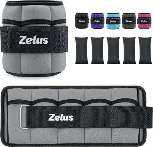 Miniatura 14 de ZELUS - 1 par de pesas de tobillo ajustables, correas de peso para piernas modularizadas de 2, 4, 6, 8, 10 libras para mujeres y hombres, juego