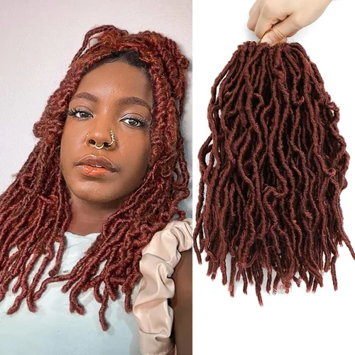 Miniatura 16 de Extensiones de cabello de ganchillo suaves de 22 pulgadas, 7 paquetes de rastas sintéticas preenlazadas para mujeres negras, extensiones de cabello