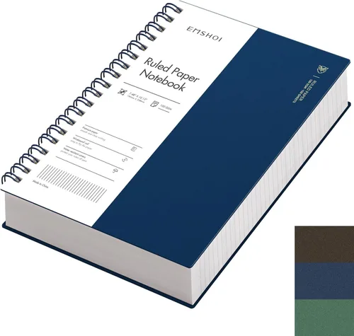 Miniatura 32 de EMSHOI Cuaderno de espiral A4 con rayas universitarias, 11.2" X 8.27", 300 páginas/150 hojas, páginas perforadas fáciles de rasgar, papel grueso