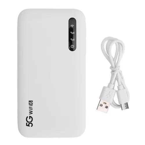 Miniatura 9 de Hotspot móvil 5G Wi Fi 6, enrutador de punto de acceso de alta velocidad de 2.77 Gbps, soporte de 16 dispositivos, router portátil de 6100 mAh WiFi