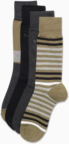 Miniatura 4 de Calvin Klein Calcetines de vestir para hombre mezcla de algodón calcetines estampados paquete de 4