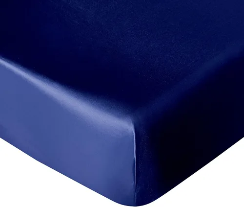 Miniatura 7 de NTBAY Sábana bajera ajustable de satén de seda, súper suave y sedosa de 28 x 52 pulgadas, para colchones estándar de cuna y de niños pequeños, Negro