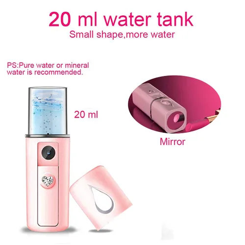 Miniatura 4 de Nano Facial Vapor Mist Spray Extensiones de pestañas Limpieza de poros Agua SPA Hidratante Rociador Facial Hidratante USB Recargable Mini