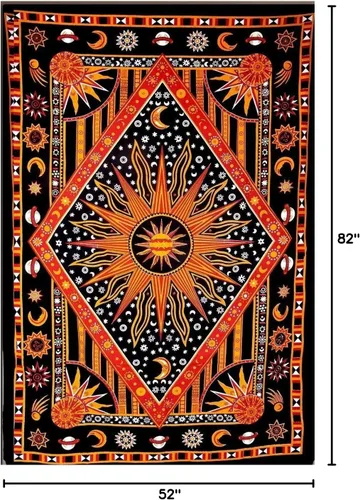 Miniatura 2 de Radhy krishna fashions Tapiz indio de tamaño individual, mandala hippie, tapiz hippie para colgar en la pared, tapices bohemios, decoración