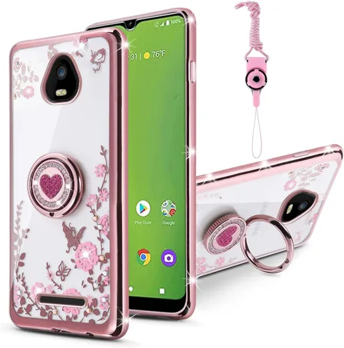 Miniatura 17 de Funda para Xiaomi Mi 11 Lite 4G/5G, cubierta protectora de TPU suave con cristal de purpurina con soporte de anillo 360, púrpura brillante Purpura