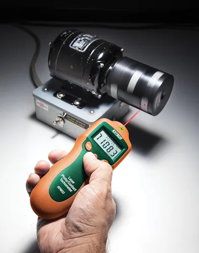 Miniatura 2 de Extech RPM33 - Tacómetro combinado de contacto y láser para fotos, medidor digital de mano para RPM, velocidad de superficie y longitud, 2 a 99,999