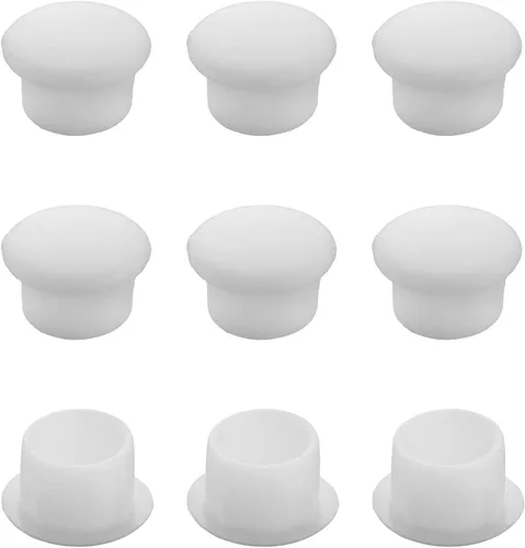 MroMax 20 tapas de rosca para cubrir tubos de plástico de 0.39 pulgadas de diámetro de agujero de 0.39 pulgadas, tapones para agujeros de clavija