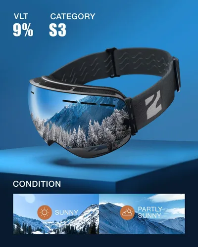 Miniatura 2 de ZIONOR X - Gafas de esquí - Gafas de snowboard con lente desmontable OTG para hombres, mujeres y adultos