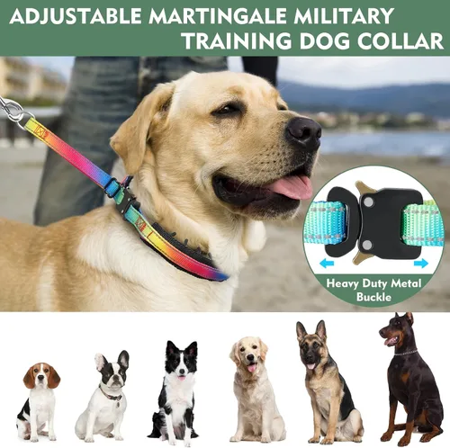 Miniatura 2 de Collar Martingale para perro, collar de entrenamiento para caminar sin tirones, collar táctico ajustable con hebilla de metal resistente, collar