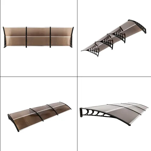 Miniatura 5 de Toldo de policarbonato transparente de 40 x 30 pulgadas con soporte de ABS, toldo para puerta delantera, toldo para exteriores, protección UV
