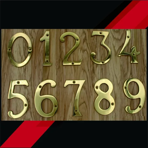 Miniatura 9 de A300 4 pulgadas latón brillante casa número 4/ZhongWang Hardware A300 Casa de latón brillante de 4 pulgadas número 4 Bright Brass