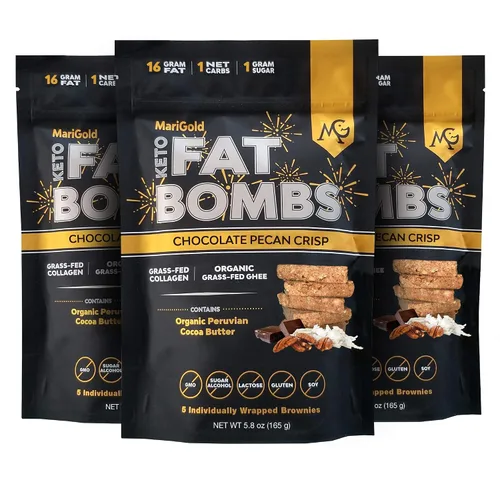Miniatura 9 de MariGold Keto Fat Bombs - Chocolate Pecan Crisp - Bajo en carbohidratos, rico en colágeno, Ghee alimentado con pasto, mantequilla de cacao orgánica