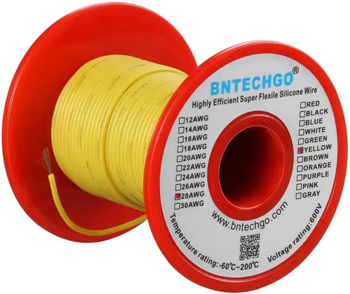 Miniatura 11 de BNTECHGO Carrete de alambre de silicona de calibre 28 rojo 250 pies Flexible 28 AWG alambre de cobre estañado trenzado