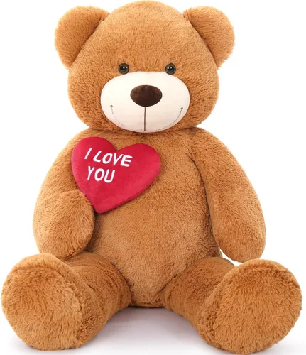 Miniatura 16 de MaoGoLan Oso de peluche gigante de 52" Oso de peluche - Te amo Corazón rojo Oso de peluche grande para regalo de San Valentín, aniversario, larga