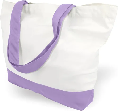 Miniatura 8 de TOPDesign - Paquete de 1 bolsa de lona de algodón, superfuerte, 12 onzas, bolsa para compras reutilizable, de tela, diseño moderno, en dos tonos