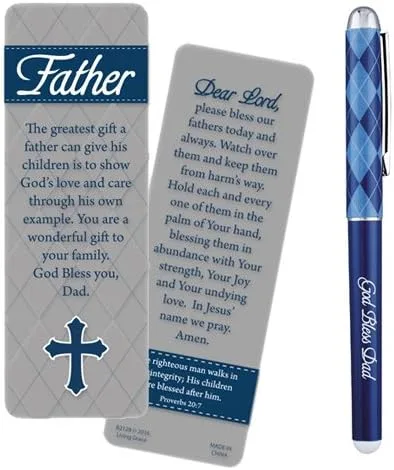 Miniatura 2 de God Bless Dad Proverbs 20:7 - Juego de bolígrafo y marcapáginas
