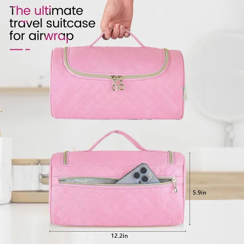 Miniatura 5 de Estuche de viaje compatible con Dyson Airwrap completo Styler y accesorios, organizador de viaje portátil con gancho colgante oculto para Airwrap