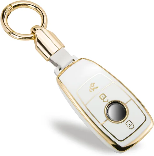 Miniatura 18 de Funda para Llavero Mercedes con Llavero de Cuerda Trenzada de Metal, Funda de Llave Suave Mejorada para Carcasa de Llavero Remoto Inteligente Sin
