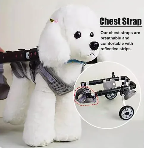 Miniatura 4 de Dog Wheelchair Adjustable Pet Wheel Chair for Back Legs, 2-Wheel Dog Cart for Hind Leg, Rear Support Mobility Aid Fit Leg/Hip Weakness, Easy to