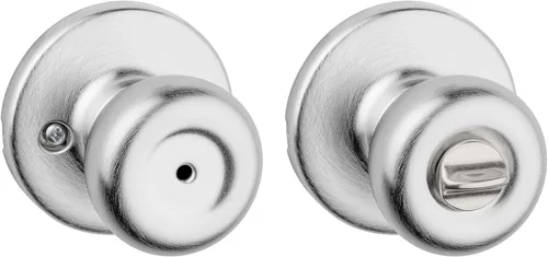 Miniatura 6 de Kwikset Tylo Pomo de Puerta Ficticio, Manija de Una Sola Cara para Armarios, Puertas Dobles Francesas y Despensa, Pomo de Puerta Interior de Latón