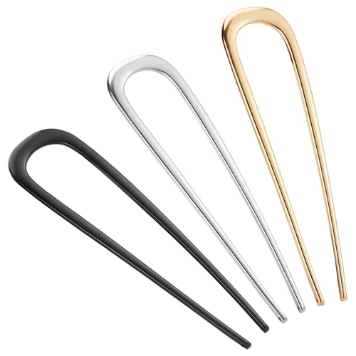 Miniatura 8 de Horquillas francesas de metal de 3 piezas para mujeres, elegantes giros franceses, moños y peinados sin dañar el cabello, horquilla francesa