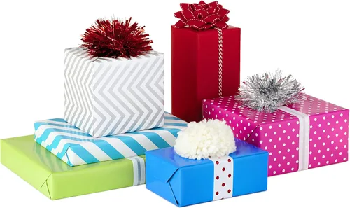 Miniatura 3 de Hallmark Paquete de papel de regalo para todas las ocasiones con líneas de corte en el reverso (paquete de 6; 180 pies cuadrados total) sólidos