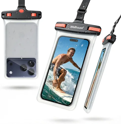 Miniatura 31 de wellhouse Bolsa impermeable para teléfono, Funda impermeable para teléfono para iPhone 16 15 14 13 12 Pro Max XS Samsung, Bolsa seca para celular 1