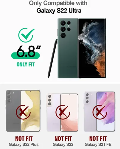 Miniatura 2 de Poetic - Funda Spartan para Samsung Galaxy S22 Ultra 5G de 6.8 pulgadas, con protector de pantalla integrado compatible con el escáner de huellas
