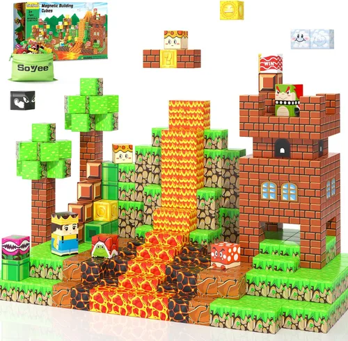 Miniatura 10 de Soyee Bloques Magnéticos - Juego de Construcción de Mundo Magnético de Mina para Niños Pequeñas Juguetes Sensoriales para Niños y Niñas Edades 3-5