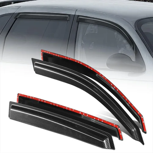 Miniatura 28 de DNA Motoring WVS-T2-0156 - Juego de 4 protectores de lluvia para ventana 04-08 Pacifica CS V6, tinte de humo, deflector de sol, viento y lluvia