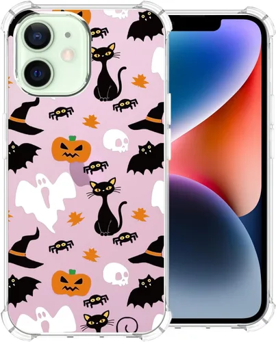 Miniatura 45 de Funda transparente de Halloween para Google 6a, con patrón de fantasma, funda protectora de TPU suave, delgada, a prueba de golpes, para niños
