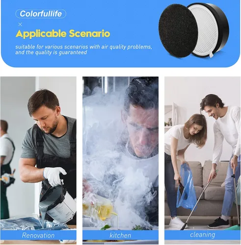 Miniatura 5 de Colorfullife Paquete de 3 filtros de repuesto LV-H132 compatibles con filtro de purificador de aire LEVOIT LV-H132, filtro True HEPA H13, filtro
