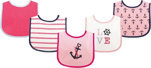 Miniatura 3 de Luvable Friends Baby Cotton Terry Drooler Bibs with PEVA Back, Transportation, One