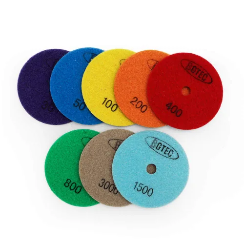 Miniatura 40 de BGTEC Juego de almohadillas de pulido de diamante seco de 4 pulgadas, kit de 8 almohadillas de grano 400 para granito, mármol, piedra de cuarzo