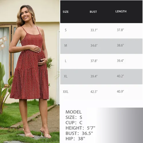 Miniatura 91 de GINKANA Vestido de maternidad sin mangas para mujer, con tirantes ajustables, vestido casual de verano para uso diario o baby shower
