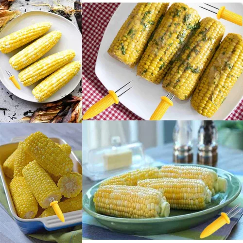 Miniatura 2 de 10 soportes para maíz – Brochetas de maíz en la mazorca, brochetas de acero inoxidable, brochetas de punta de maíz, herramienta de cocina