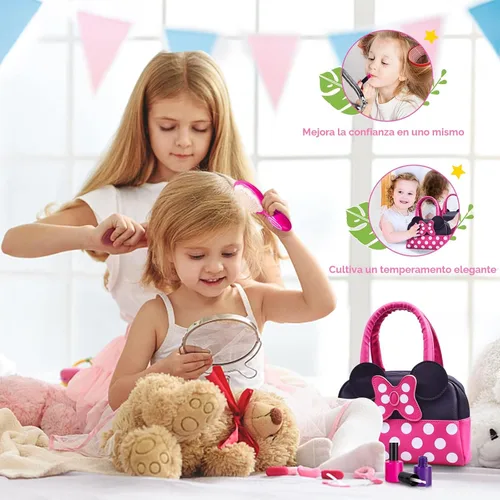 Miniatura 3 de Kaodezhu Juego de monedero de simulación para niñas pequeñas, juego de simulación, juguetes de maquillaje para niños de 3, 4, 5, 6 años, bolso