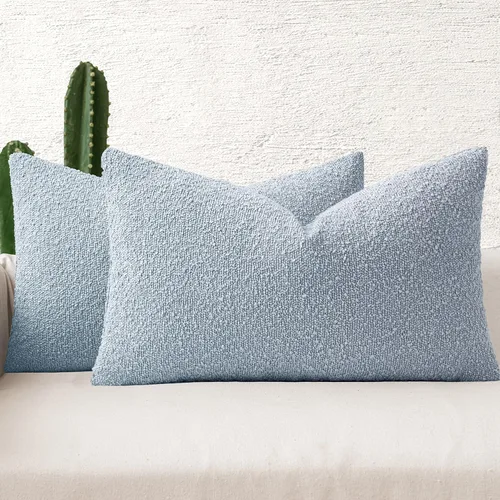 Miniatura 25 de MIULEE - Juego de 2 fundas de almohada decorativas con textura de bucle, de 50 x 50 cm, para sofá y cama, almohadas de invierno neutras, fundas
