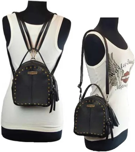 Miniatura 3 de Harley-Davidson Midnight Rider - Mochila convertible de piel para mujer, color negro